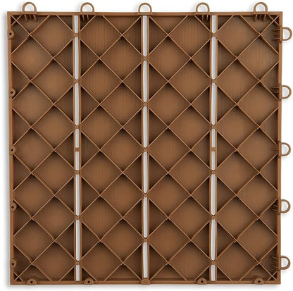 MAXXMEE Terrace Tiles in Wood Look with UV Protection, Floor Panels in Wood Look with Plug-In System for Easy Laying