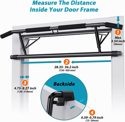 JX FITNESS Pull-Up Bar Door Frame with Non-Slip Handles