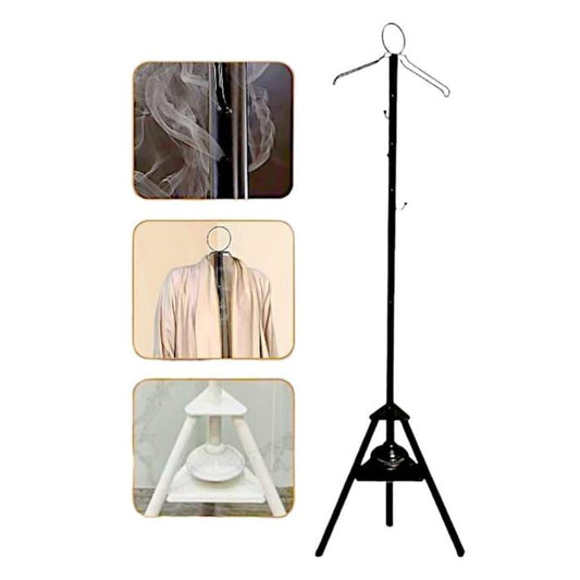 Incense Burner Clothes Stand with Garment Hangers and Built-In Mabkhar Base