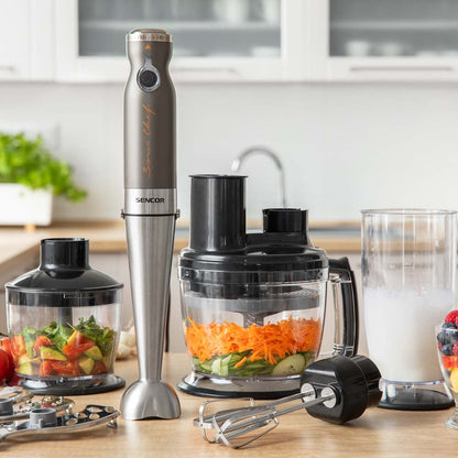 Sencor Hand Blender 9 In1, Titanium Quad Blade