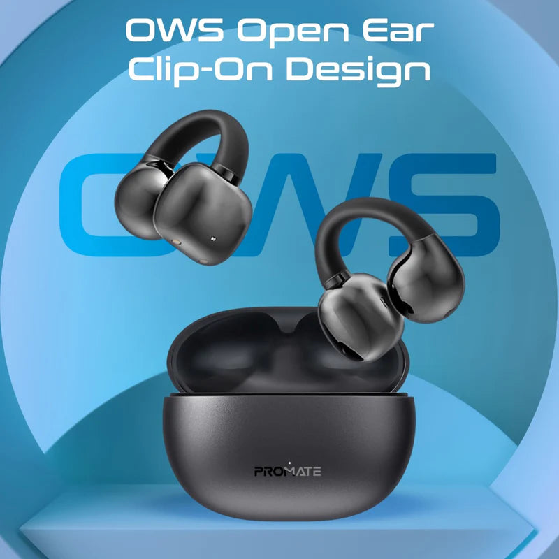 Promate AudioFit™ Open Ear Clip On TWS Earbuds w/ IntelliTouch