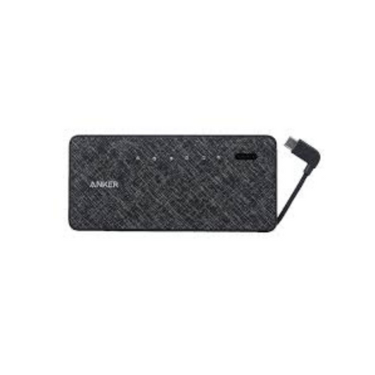 Anker PowerCore+ Metro 10000 with Builtin USBC Cable - Black Fabric Limited Edition