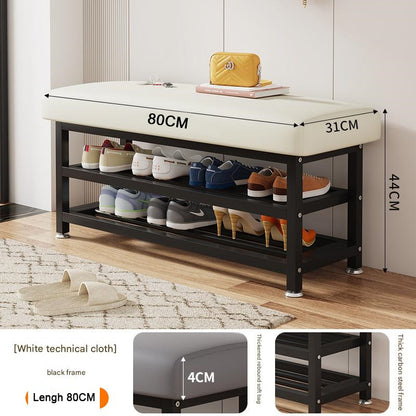 Modern Entryway Shoe Cabinet Bench with Cushion – 80 x 31 x 44 cm