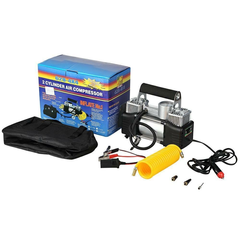 Portable Electric 12V Air Pump Compressor - 2 Cylinder 12V DC Powered & High Speed