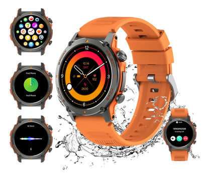 1.43' AMOLED Smartwatch with Stainless Steel Body, 380mAh Battery, IP68 Waterproof
