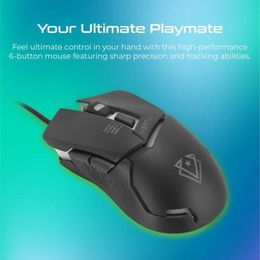 Vertux Dominator Highly Tactile Wired Ergonomic Mouse Black (6959144050164)