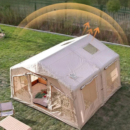 Inflatable Waterproof Outdoor Portable Camping Tent with Manual Air Pump - 4.8 × 3.5 × 2.5 Meters & 8-10 Persons Capacity