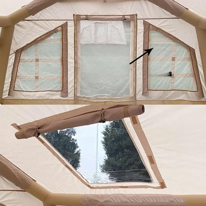 Inflatable Waterproof Outdoor Portable Camping Tent with Manual Air Pump - 4.8 × 3.5 × 2.5 Meters & 8-10 Persons Capacity