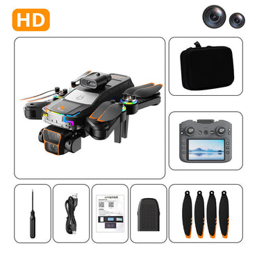 Power Aerial Smart RC Dual HD Camera Quadcopter Drone with 50X Zoom and 4“ LED Screen Remote, 360° Obstacle Avoidance, Optical Flow Hover, Gesture Control