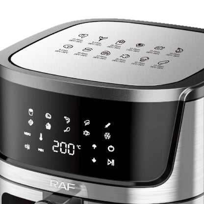 RAF 9L Digital Air Fryer with Touch Screen, 360° Hot Air Circulation, Oil-Free Cooking, Multipurpose Family-Sized Fryer - 1950W