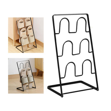 Folding Shoe Rack Simple Metal Wire Shoe Shelf Bathroom Slippers Storage Rack