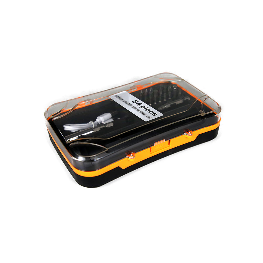 34-in-1 Rechargeable 3.6V Electric Precision Screwdriver Set with 3N.m Torque, 240RPM, 34 High-Strength Alloy Bits & Type-C Fast Charging - 2000mAh Battery Capacity