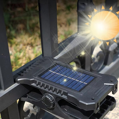 Waterproof Solar Clip Lamp with Dual Charging, Multi-Installation Modes