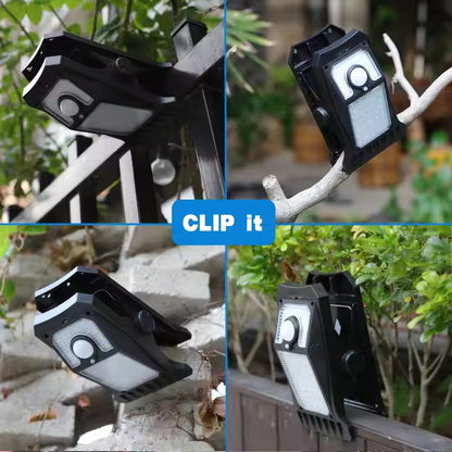 Waterproof Solar Clip Lamp with Dual Charging, Multi-Installation Modes