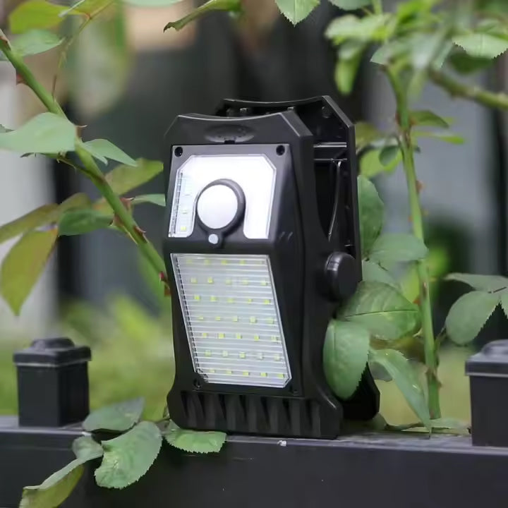 Waterproof Solar Clip Lamp with Dual Charging, Multi-Installation Modes