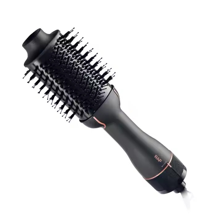 RAF 3-in-1 Hot Air Brush Hair Dryer Comb with Ceramic Coating, Adjustable Temperature, and 360° Swivel Cord – 1200W