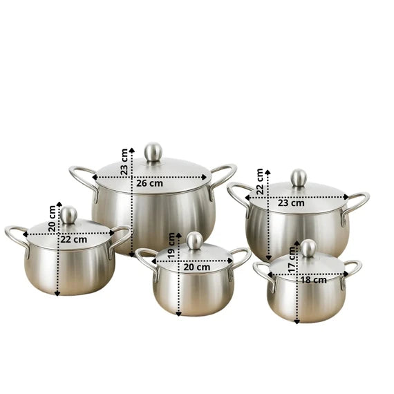 10PCS ALUMINIUM COOKING POT