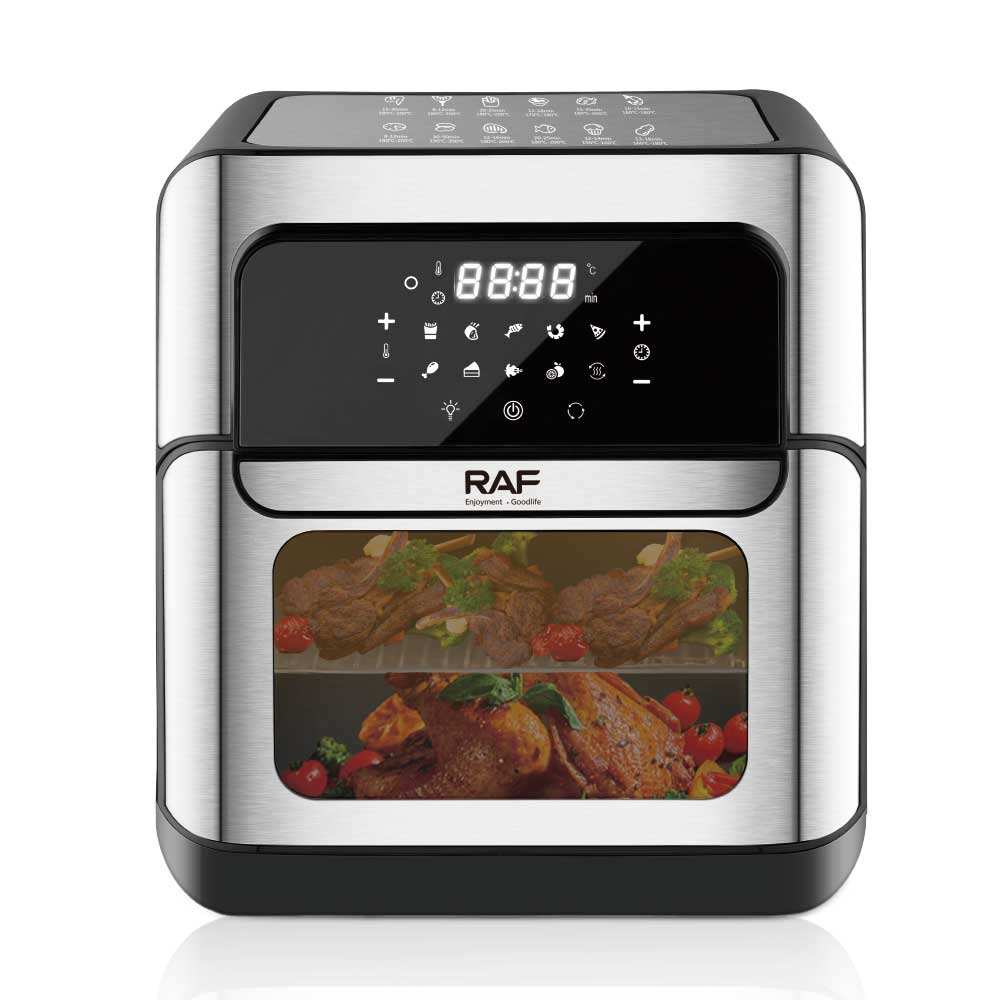RAF 12L Digital Air Fryer Oven with Rotisserie, 1800W Power, Touchscreen Control & 360° Hot Air Circulation