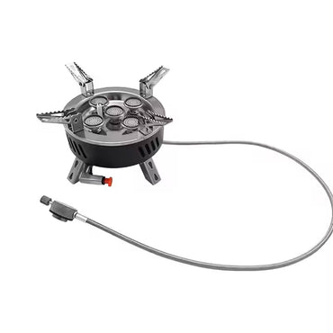 Powerful Five-Burner Camping Gas Stove with Storage Bag for Outdoors & Picnics - Windproof, Adjustable & Folding Design - 11000W