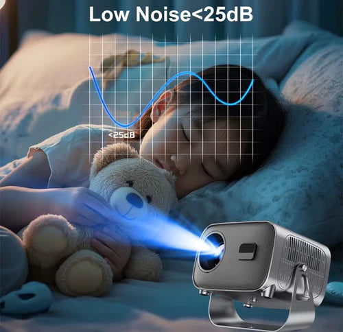 A10 Smart Android 4K WiFi Projector with Built-in Speaker, 200 Lumens, Bluetooth 5.0 with HDMI & Dual USB Ports