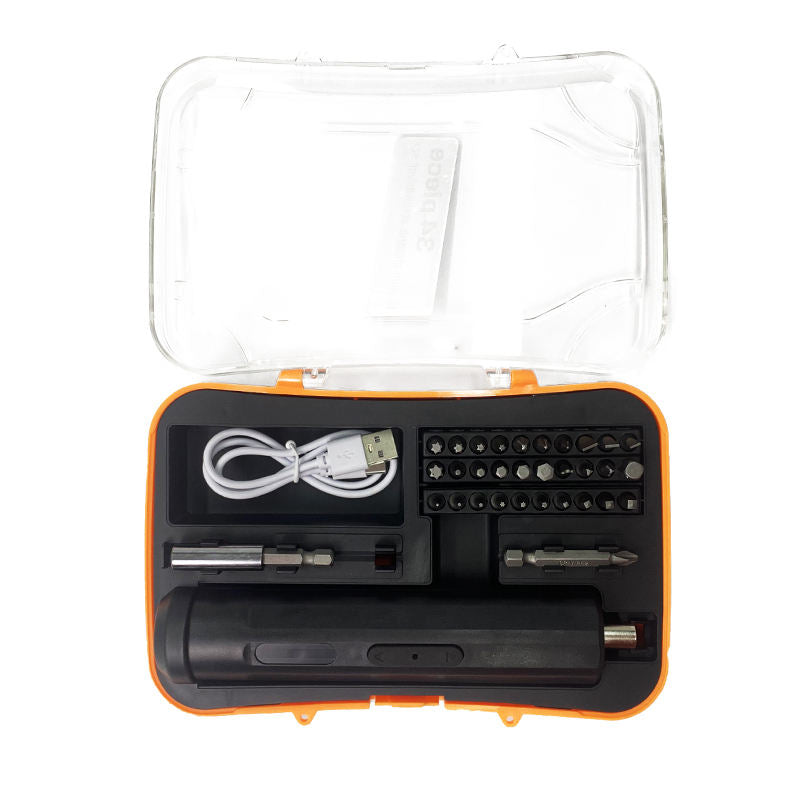 34-in-1 Rechargeable 3.6V Electric Precision Screwdriver Set with 3N.m Torque, 240RPM, 34 High-Strength Alloy Bits & Type-C Fast Charging - 2000mAh Battery Capacity