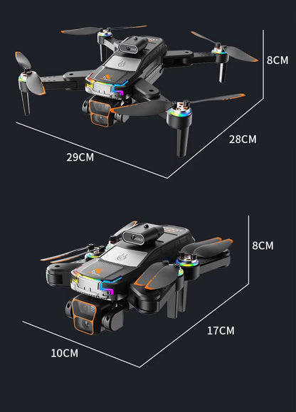 Power Aerial Smart RC Dual HD Camera Quadcopter Drone with 50X Zoom and 4“ LED Screen Remote, 360° Obstacle Avoidance, Optical Flow Hover, Gesture Control