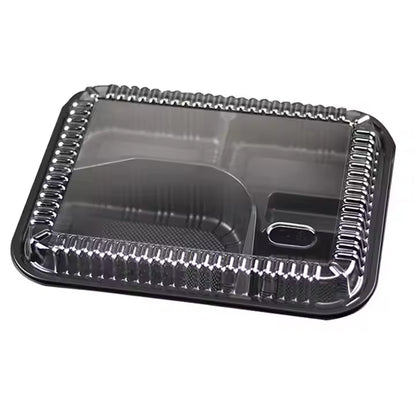 5-Compartment Disposable Plastic Food Container Box - 26 x 20 x 6 cm