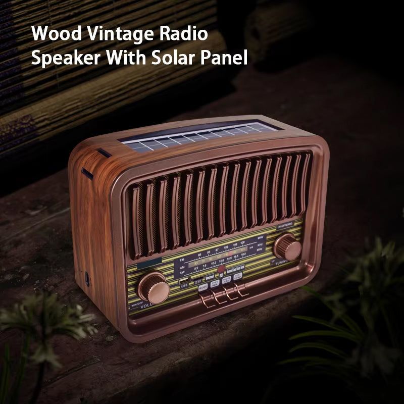 Multi-Function Rechargeable Solar Bluetooth Speaker with Radio, 2.4G Audio & Card Slot with Remote