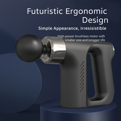 Deep Tissue Multifunctional Facial Massage Gun with 5-Speed Adjustment, Noise Reduction & 4 Interchangeable Heads for Muscle Recovery & Pain Relief