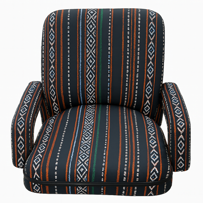 Adjustable Folding Floor Chair with Armrests & 6-Position Backrest for Camping Picnic & Outdoors