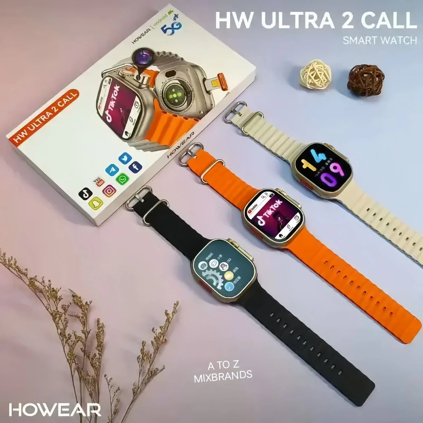 Howear HW Ultra 2 5G Android Smartwatch with Dual Cameras, Video Calling, 4GB RAM, 64GB Storage, GPS & Advanced Health Monitoring