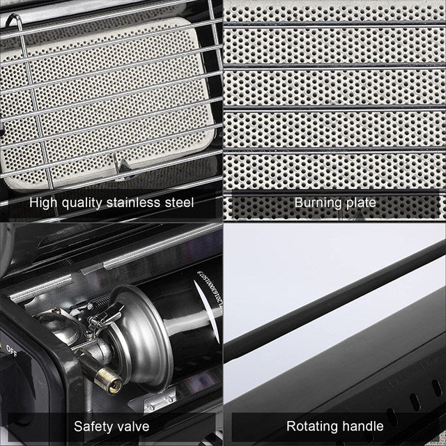 2-in-1 Portable Camping Heater & Stove with Handle for Outdoor & Home