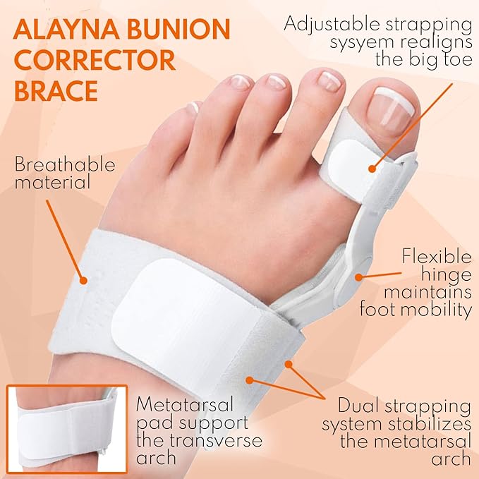 Bunion Corrector & Advanced Hallux Valgus Toe Splint for Effective Pain Relief & Natural Toe Alignment