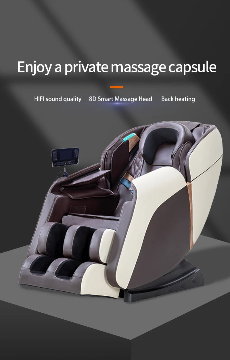 Luxury Full-Body Shiatsu Massage Chair with Hi-Fi Sound, Zero-Gravity Experience & Heat Therapy