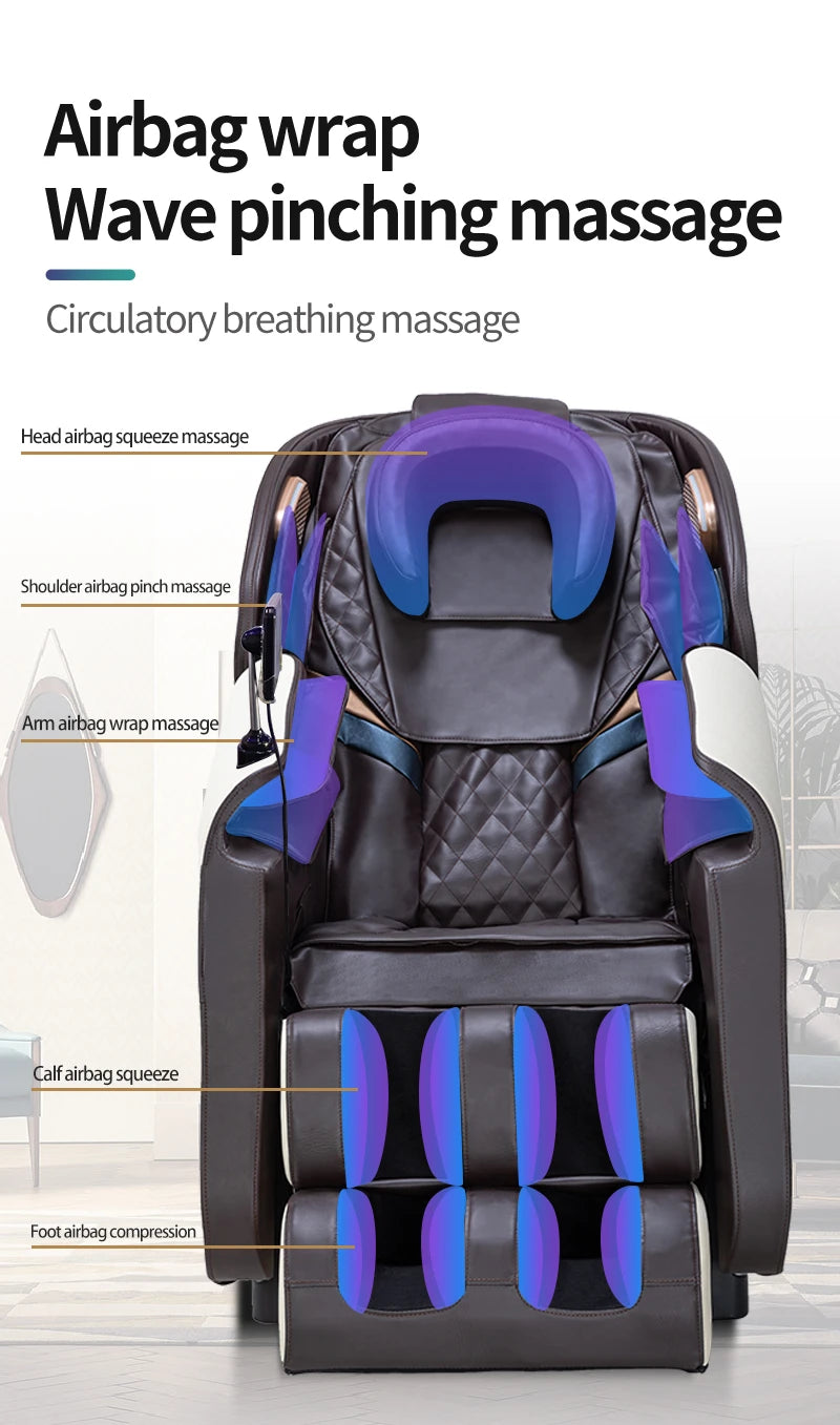 Luxury Full-Body Shiatsu Massage Chair with Hi-Fi Sound, Zero-Gravity Experience & Heat Therapy