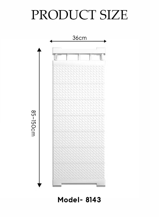 Adjustable Telescopic Shelf Rack with Stainless Steel Reinforced Pipes, Anti-Slip Grip & Expandable Design for Bathroom, Kitchen & Closet Storage Organization
