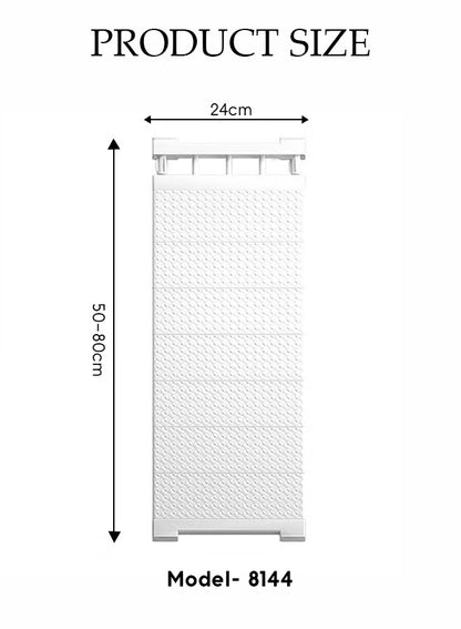 Adjustable Telescopic Shelf Rack with Stainless Steel Reinforced Pipes, Anti-Slip Grip & Expandable Design for Bathroom, Kitchen & Closet Storage Organization