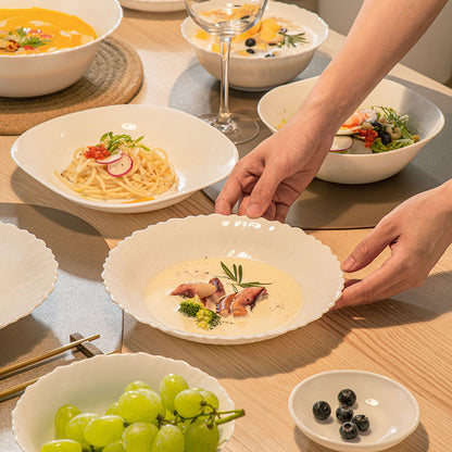 Opal 32-Pieces Modern Rounded Glassware Dinner Dish Set