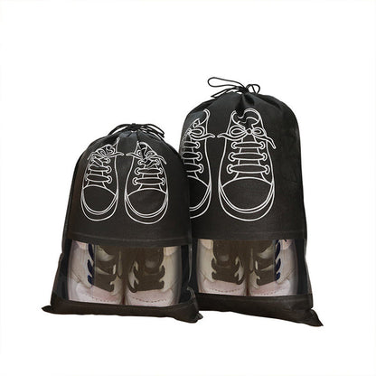 Portable Travel Shoe Bag W/ Drawstring Zip View Waterproof Bag