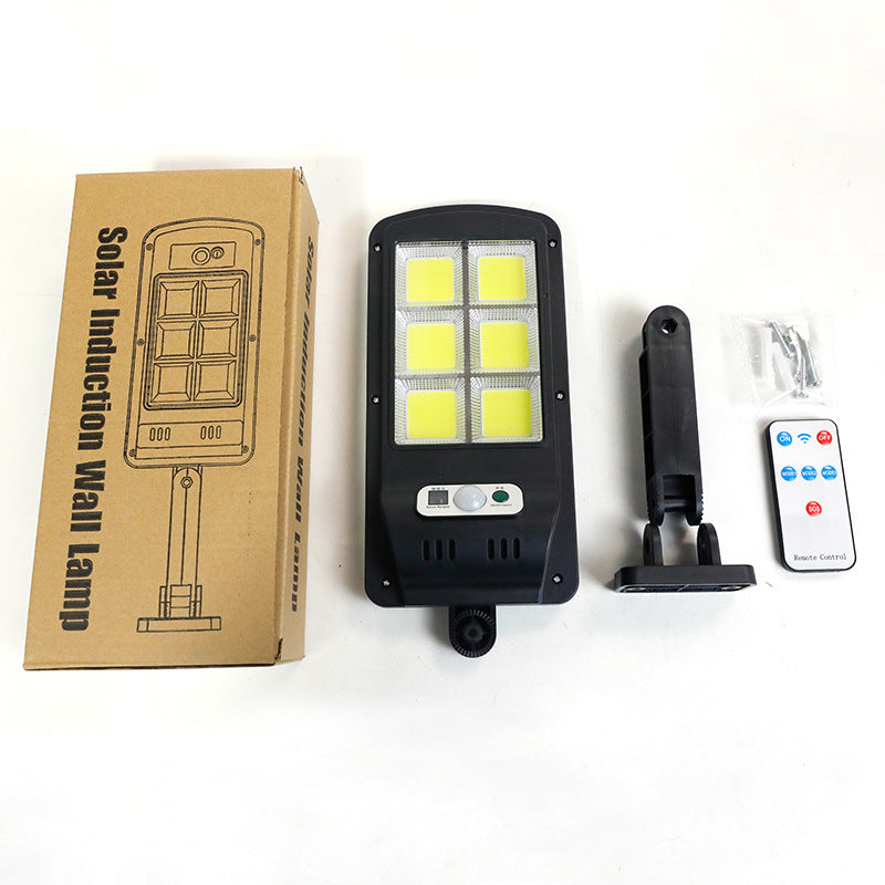 Cross-Border New Cob Wall Light Outdoor Waterproof Human Sensor Light Courtyard Remote Control Integrated Solar Outdoor Street Light