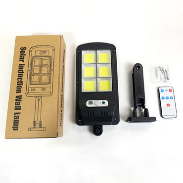 Cross-Border New Cob Wall Light Outdoor Waterproof Human Sensor Light Courtyard Remote Control Integrated Solar Outdoor Street Light