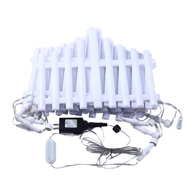 Decorative LED Fence Lights with Easy Clip-On Installation & Multiple Modes - Set of 8 - Warm White (Total Size 280 x 28.5 cm)