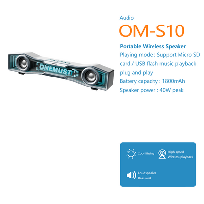 Onemust S10، 1800 مللي أمبير، جهد البطارية 7.4 فولت، طاقة مكبر الصوت 40 واط