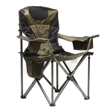 Heavy Duty Foldable Camping Chair for Outdoors with Side Pocket, Cup Holder, 175kg Load Capacity