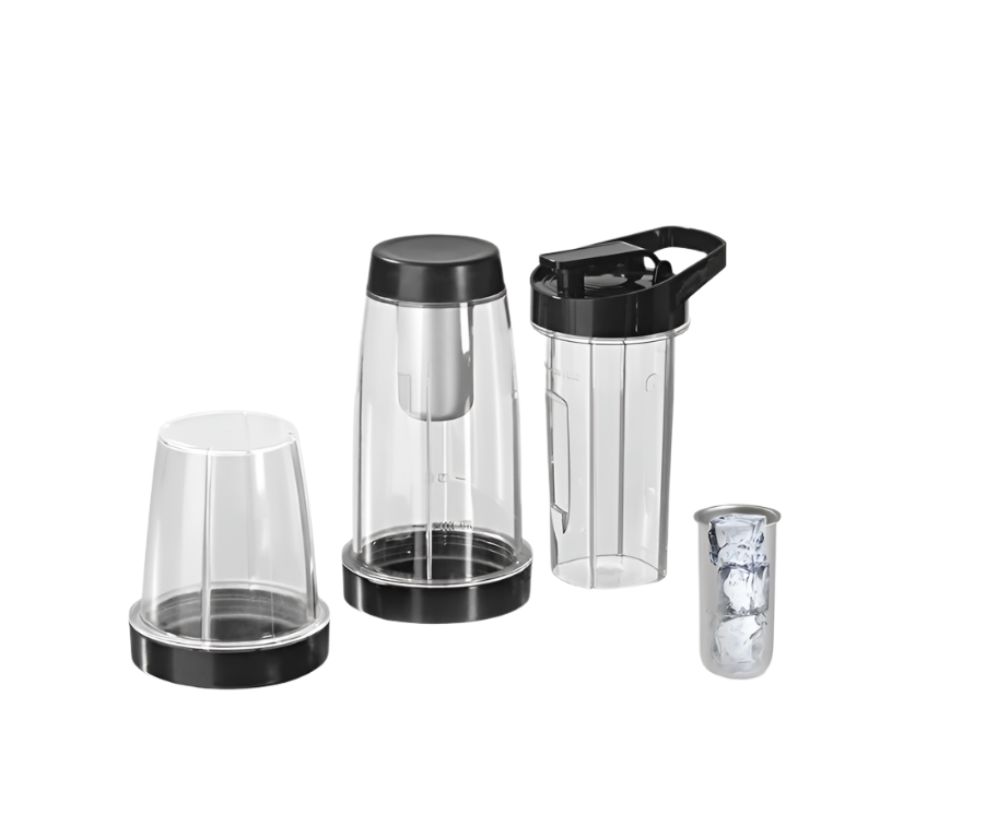 GOURMETmaxx Cup Set of 7 in Black for Nutrition Mixer with Heating Function