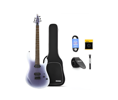 Metal Electric Guitar Beginner Kits with Bag, Strings, Strap, Cable, Strings Dampener for Rock Music Lover