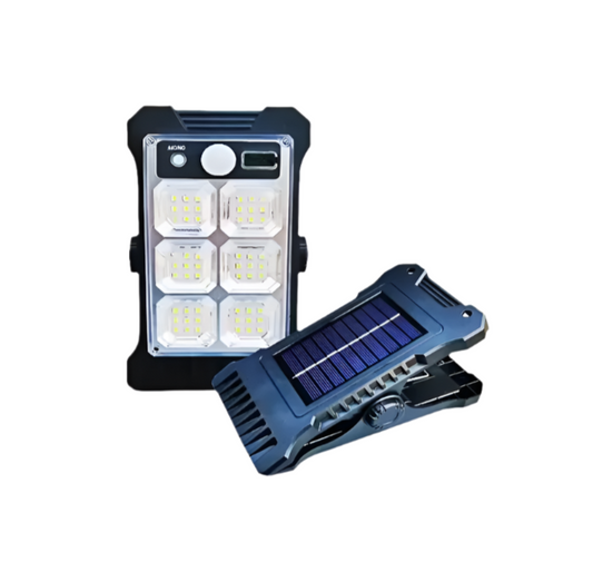 Waterproof Solar Clip Lamp with Dual Charging, Multi-Installation Modes
