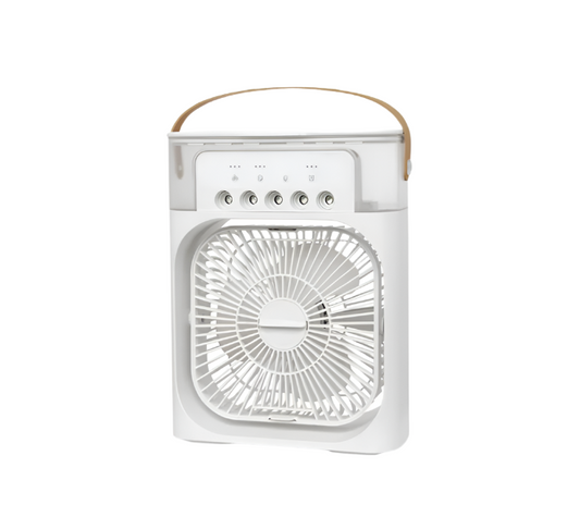Portable Air-Cooling Water Mist Fan with LED Lights & Adjustable Speed