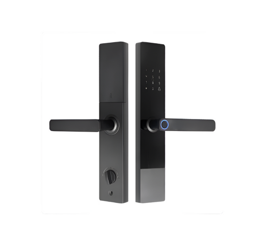 4-in-1 Smart Electronic Door Lock with Biometric, Card, Password & Manual Key Access