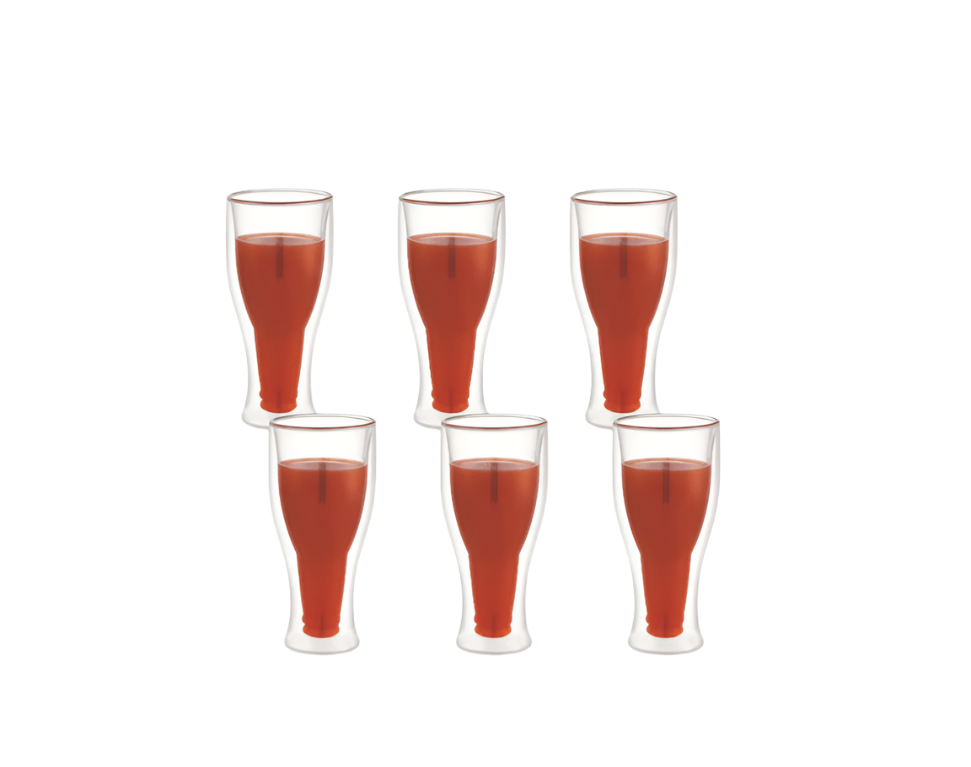 Aramoro 6 Pcs Set 260ML Borosilicate Double Wall Glass Tumbler